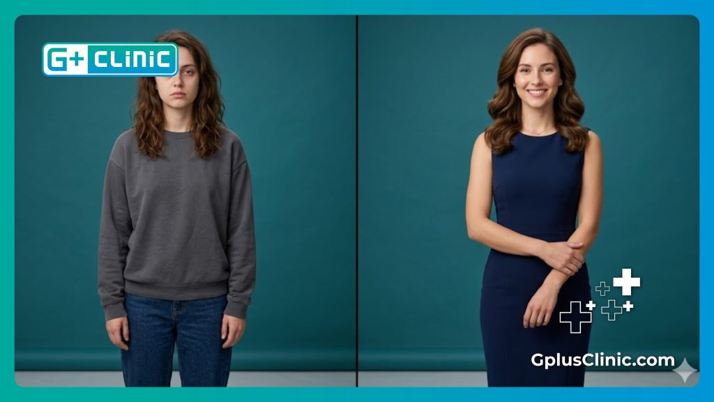 Сравнение до и после пластической операции, демонстрирующее идеальный результат