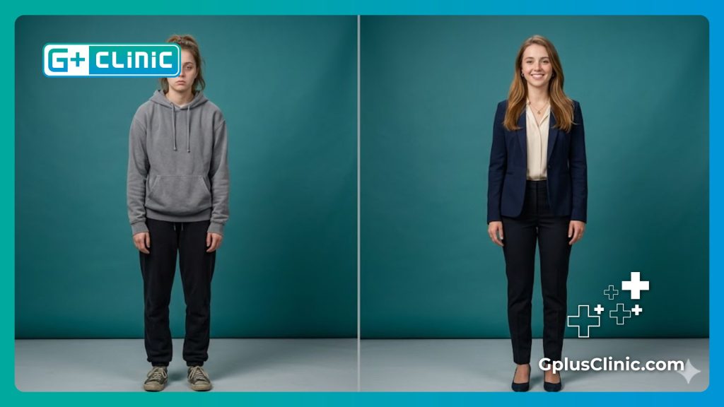 مقارنة لنتائج الجراحة الدقيقة وتحسين المظهر قبل وبعد الإجراء الطبي.