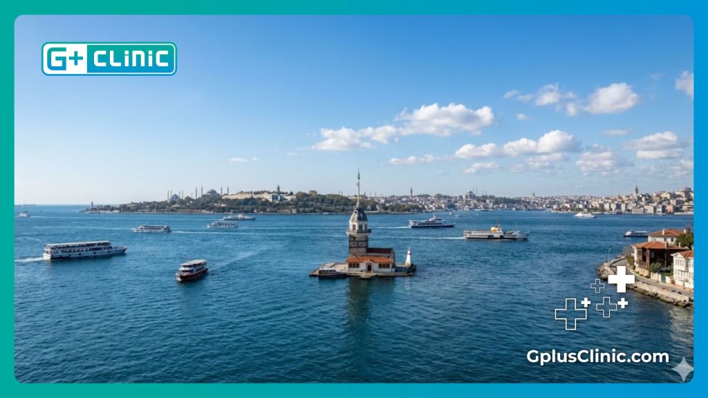 Hermosa vista del estrecho del Bósforo en Estambul Turquía