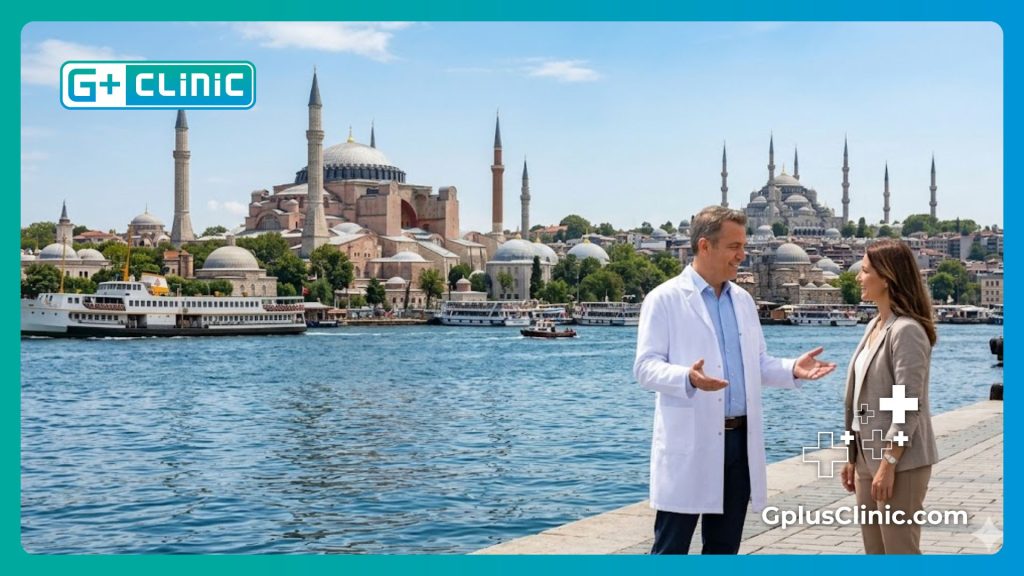 Cirujano experto dando la bienvenida a un paciente en Estambul