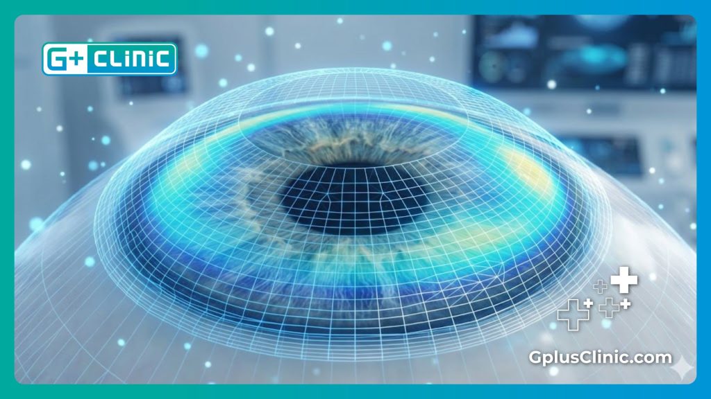 Digital high-tech mesh scan of the eye cornea for Wavefront