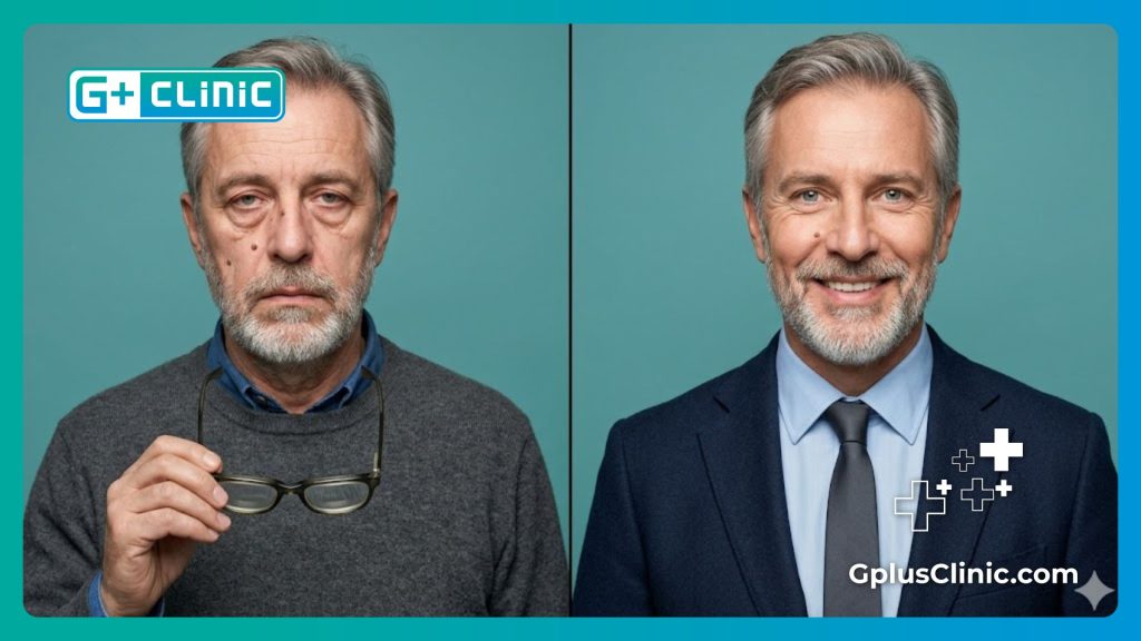 Transformación de la visión del paciente en pantalla dividida