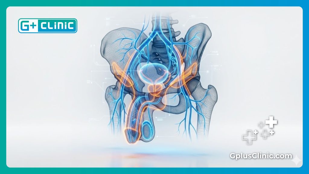نموذج رقمي ثلاثي الأبعاد يوضح التشريح الطبي للمنطقة.