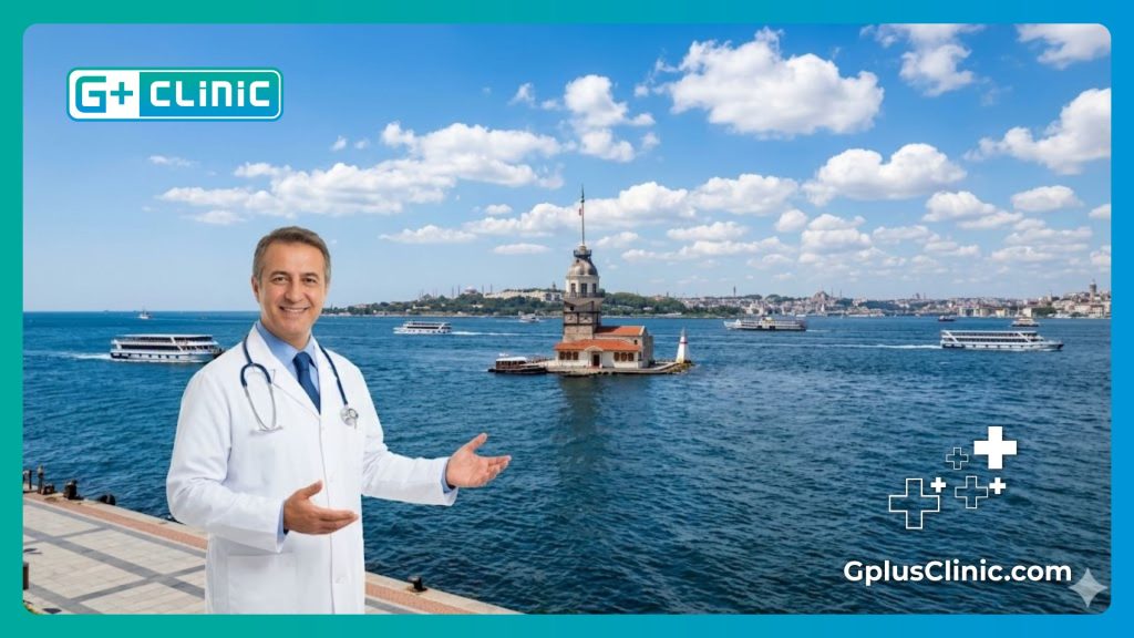 Friendly doctor welcoming patients to Istanbul for medical tourism.
