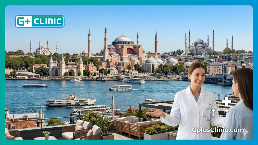 Female doctor welcoming a patient to Istanbul