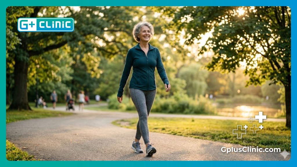 Active and happy patient walking flawlessly, showing the perfect result of the procedure.