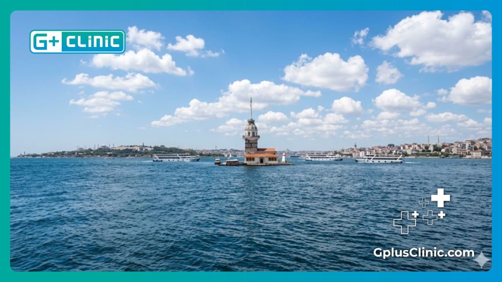 Le Bosphore et la Tour de Léandre à Istanbul, une destination de choix pour les soins esthétiques.
