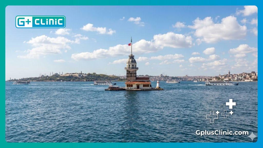 Médico profesional dando la bienvenida a los pacientes en la ciudad de Estambul