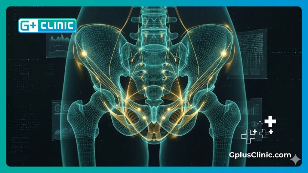 Escaneo digital de alta tecnología enfocado en la anatomía pélvica.