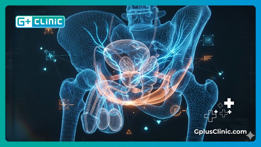 Visualisation numérique de haute technologie de l'anatomie masculine