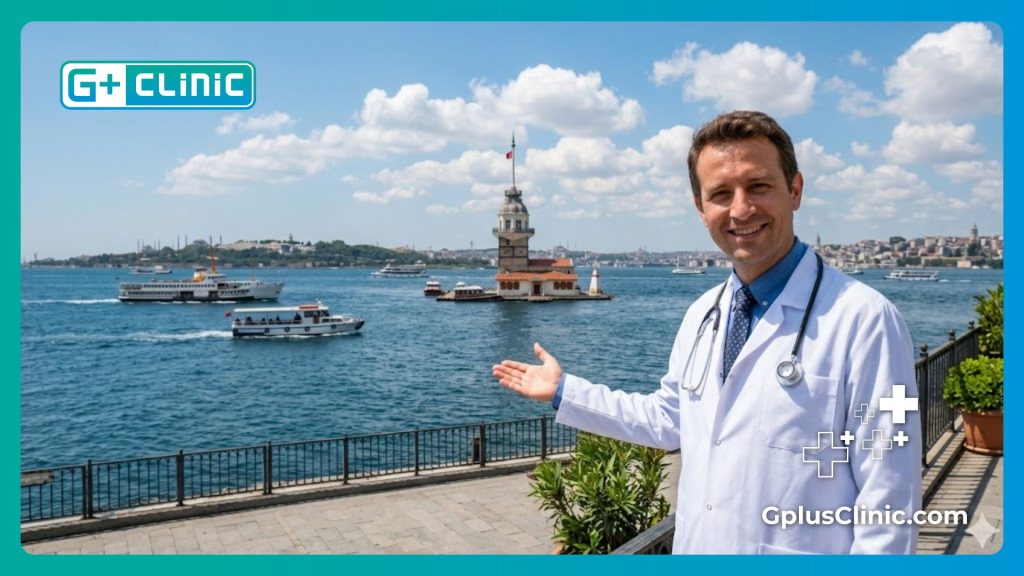 Médecin accueillant un patient à Istanbul près du Bosphore