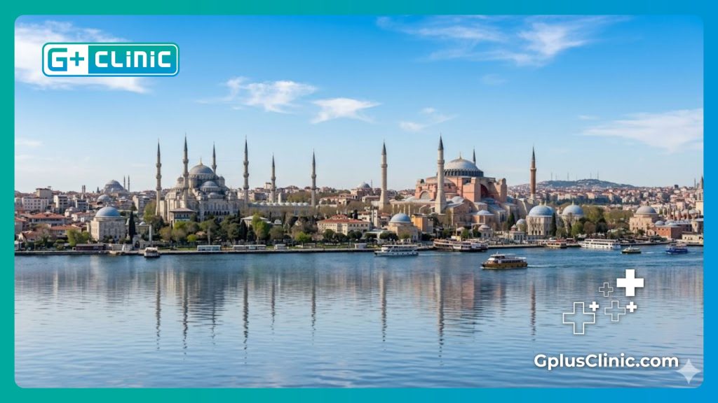 منظر طبيعي جميل لمدينة إسطنبول مع مساجدها التاريخية لاستقبال المريضات