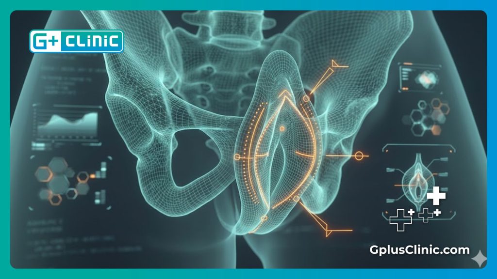 High-tech digital mesh scan focusing on safe anatomical zones