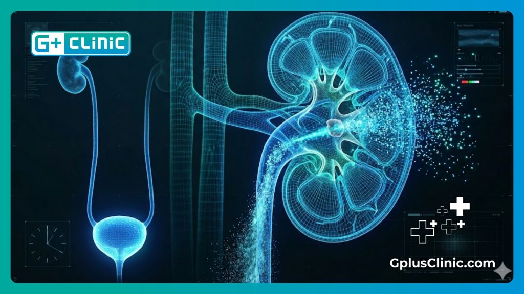 Высокотехнологичная цифровая визуализация безопасного разрушения камня в почке