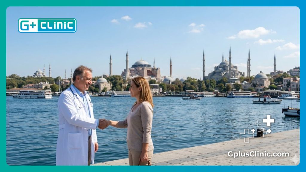 Doctor welcoming a patient to Istanbul for weight loss surgery