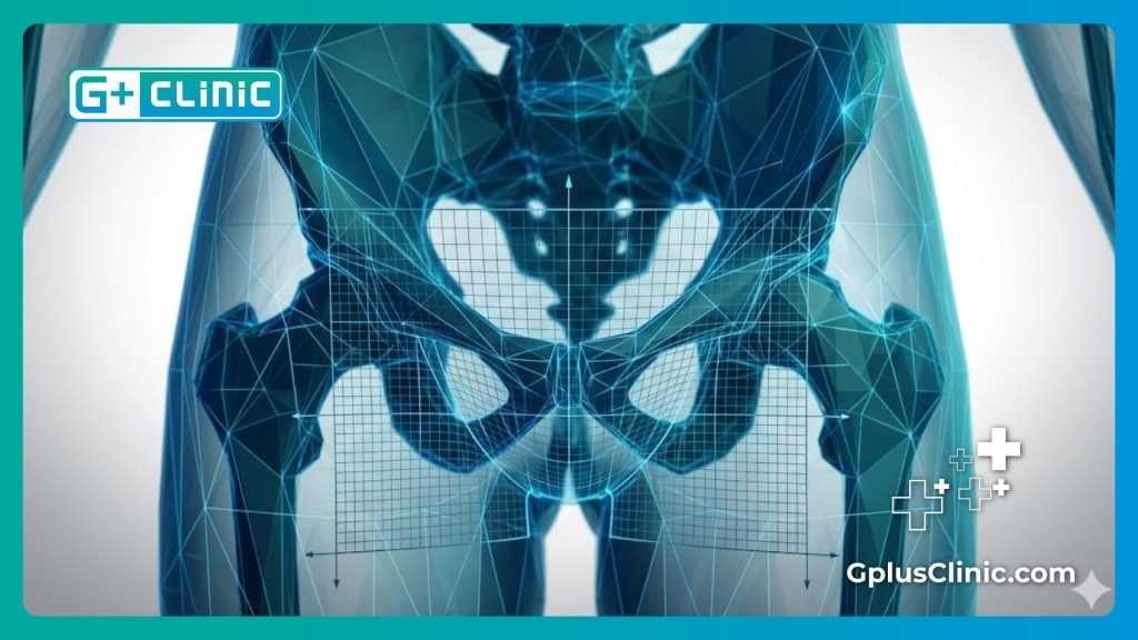 Visualización de malla digital de alta tecnología de la anatomía pélvica