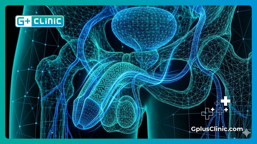 High-tech digital mesh visualization focusing on the anatomy for Penile Curvature Correction in Turkey