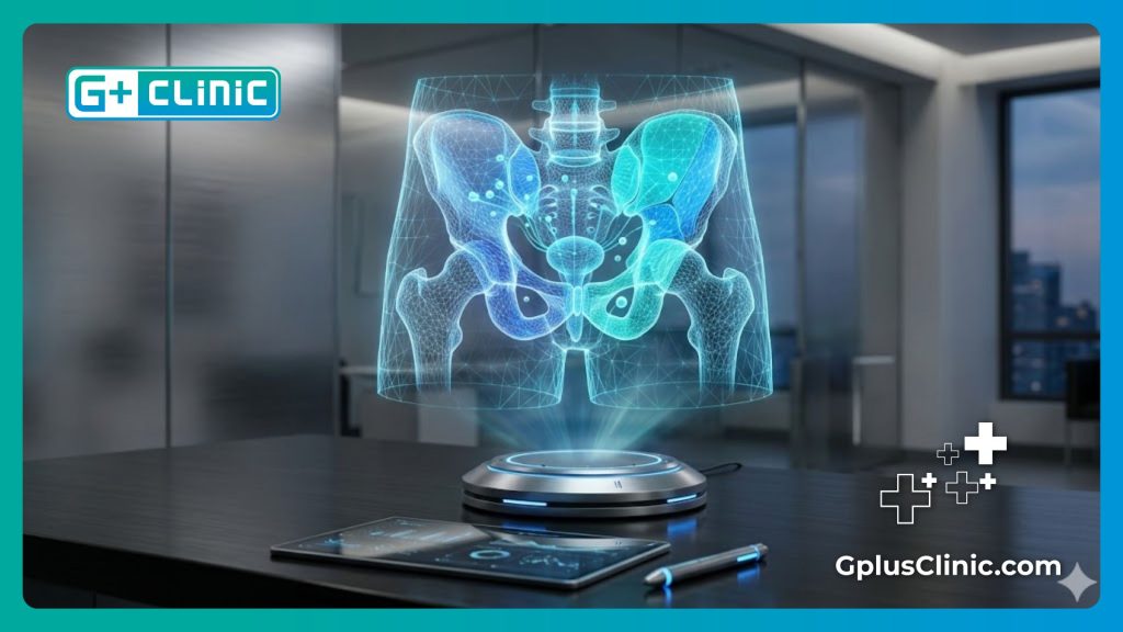 Visualización digital 3D de alta tecnología de la anatomía masculina