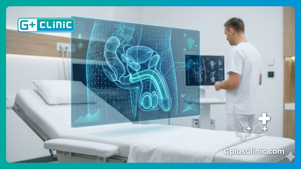 Modèle numérique holographique détaillant l'anatomie pelvienne