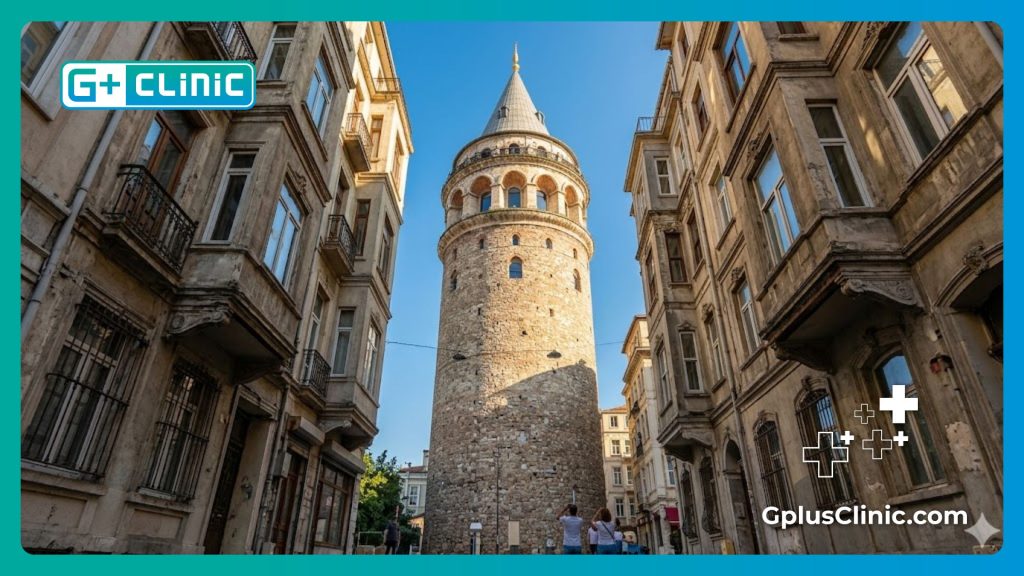Vue majestueuse de la tour de Galata sous un ciel bleu clair.
