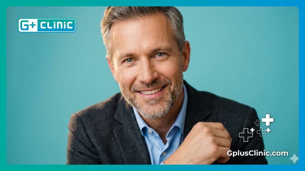 Confident and happy male patient after a successful urological procedure.