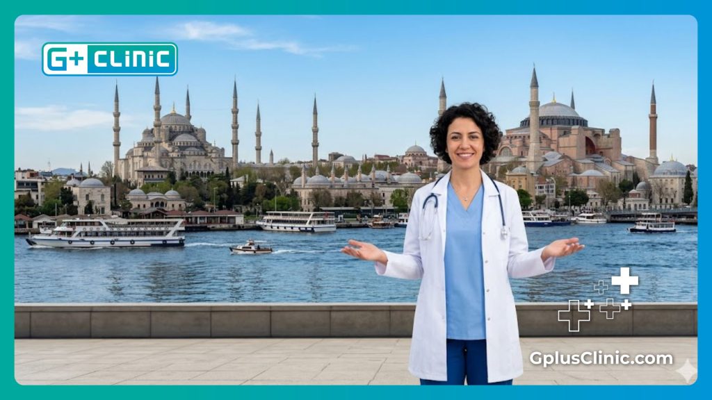 Docteur accueillant les patients à Istanbul près de Sainte-Sophie.