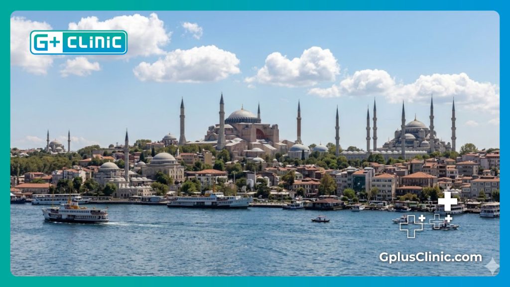 Vue panoramique exceptionnelle sur la ligne d'horizon historique d'Istanbul