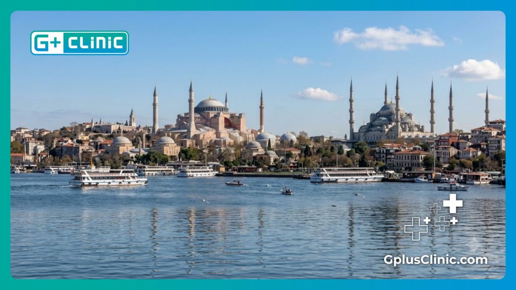مشهد بانورامي لمدينة اسطنبول حيث تتوفر أفضل العيادات الطبية.