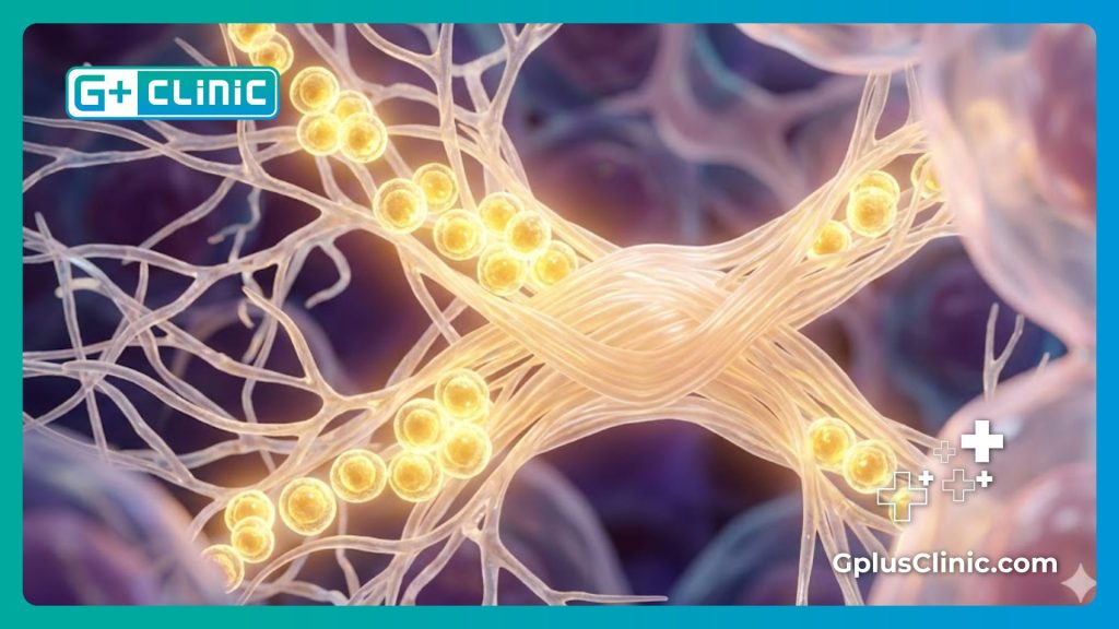 Modèle 3D de la régénération cellulaire et du resserrement des tissus.
