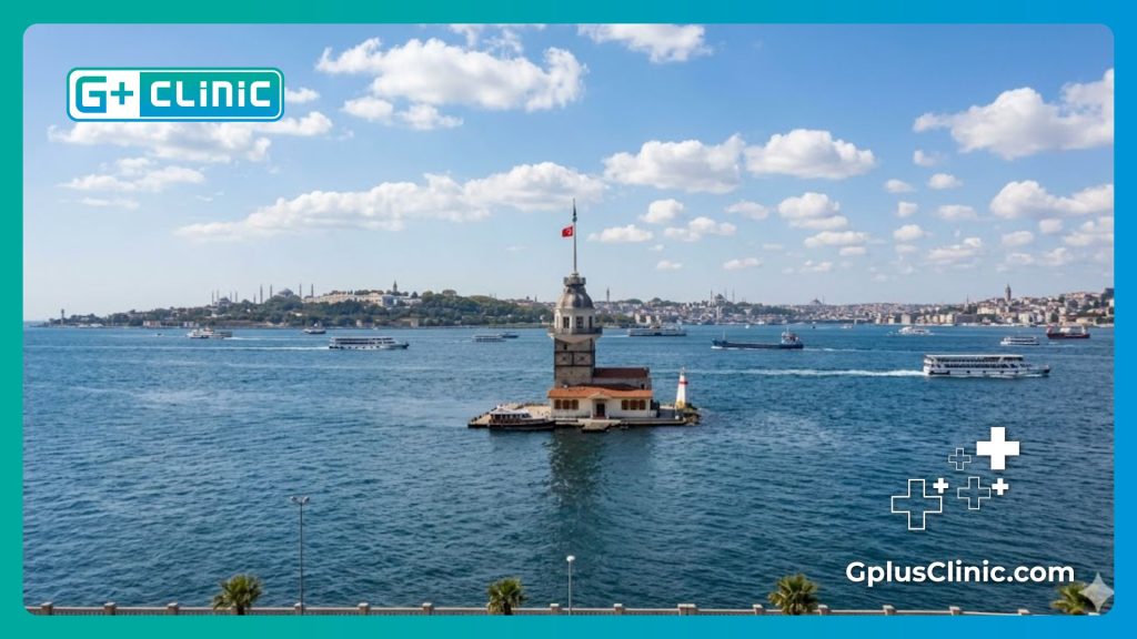 Vue de la Tour de Léandre illustrant le tourisme médical à Istanbul.