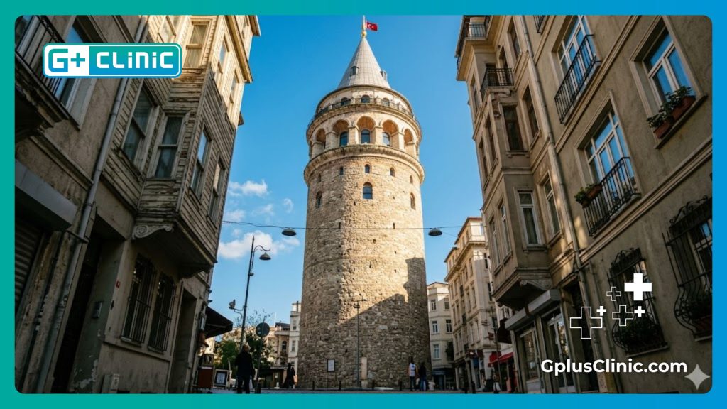 Tour de Galata à Istanbul sous un ciel bleu clair pour le tourisme de santé