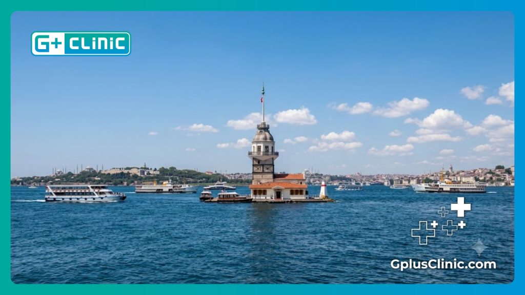 Beautiful view of the Maiden's Tower in Istanbul.