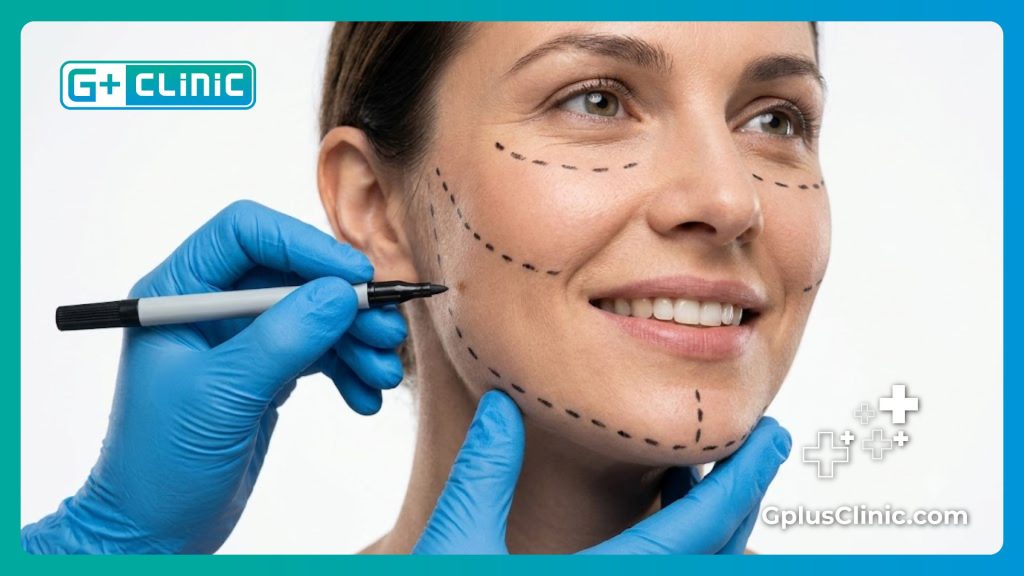 Résultat de haute précision d'une procédure de contouring du visage
