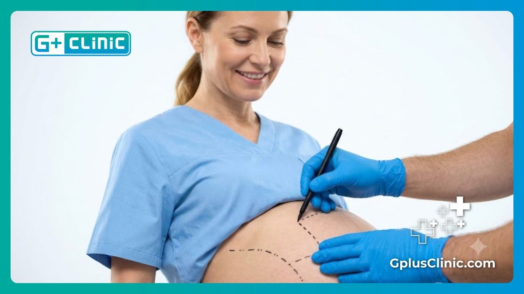 Surgeon making precise surgical markings for fat grafting