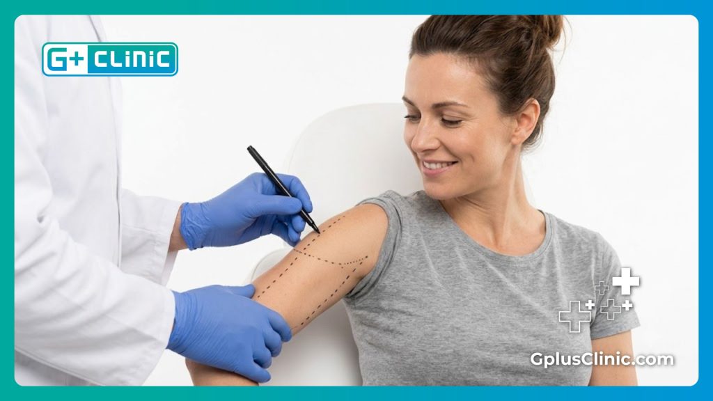 Flawless surgical markings and results for an arm lift procedure