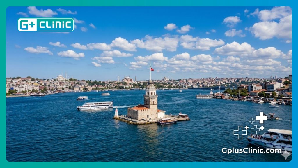 Scenic view of the Maiden's Tower in the Bosphorus Strait in Istanbul