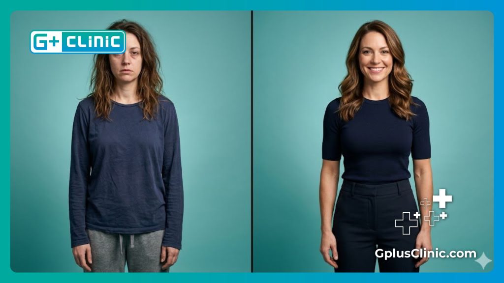 Comparación visual de antes y después de un procedimiento seguro