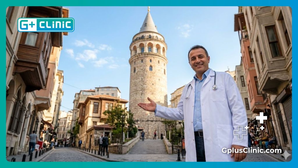 Smiling medical professional welcoming patients to Istanbul, Turkey for hair restoration.