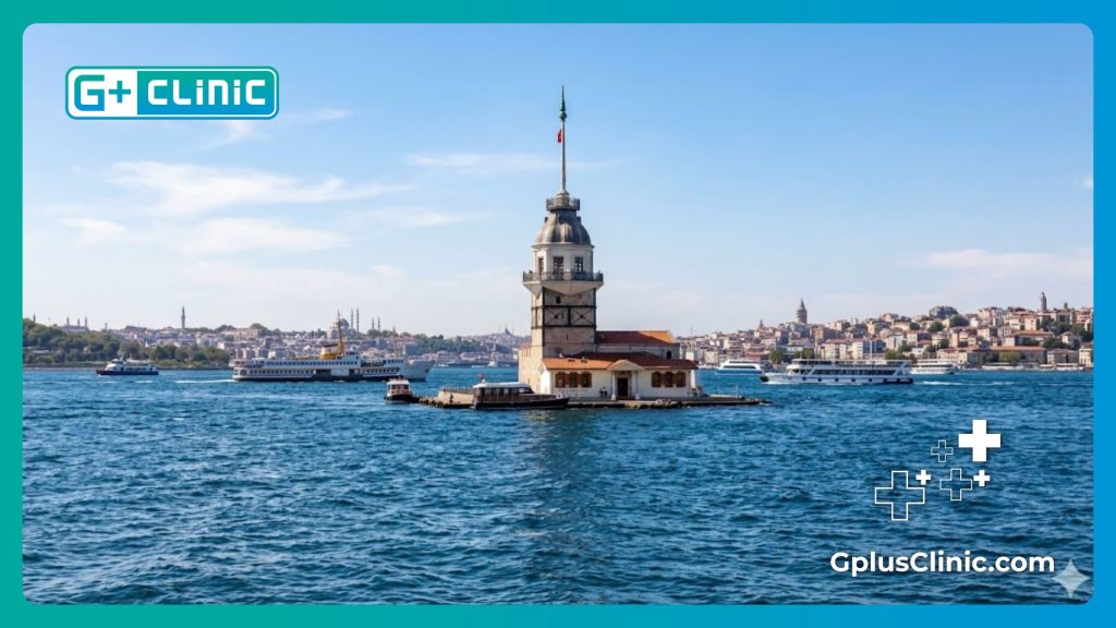 Vue panoramique du détroit du Bosphore à Istanbul, destination idéale pour les soins capillaires.