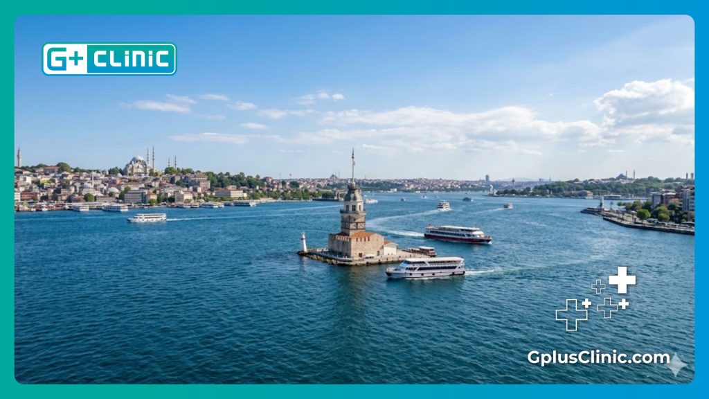Знаменитая Девичья башня в Стамбуле, символизирующая поездку на лечение.