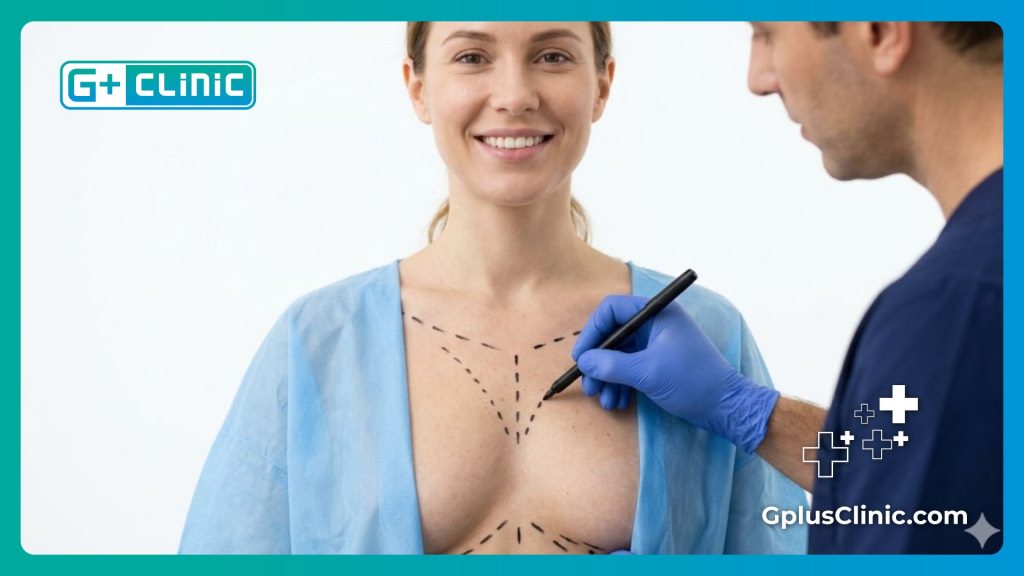 Perfect healed outcome of a natural breast enhancement procedure.