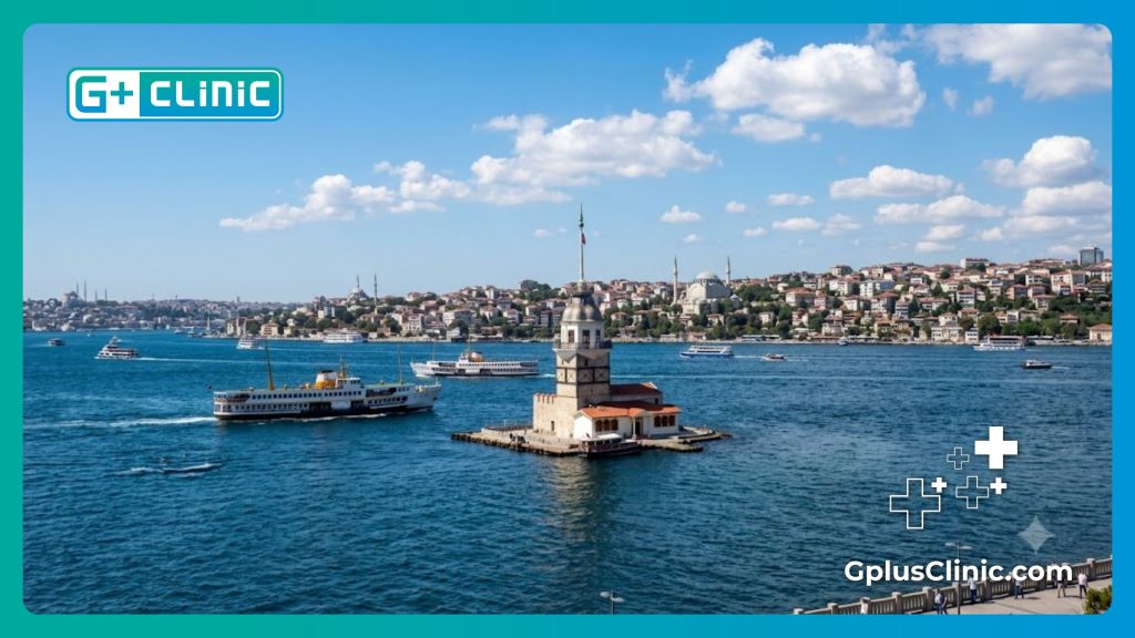 Vista auténtica del Estrecho del Bósforo en Estambul, destino líder en cirugía estética.