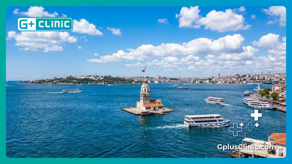 Magnifique vue de la tour de Léandre sur le Bosphore à Istanbul