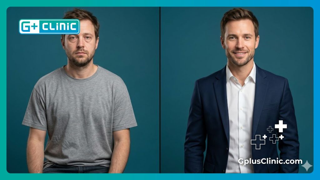 Visualización digital avanzada de las zonas corporales masculinas preparadas para optimización.