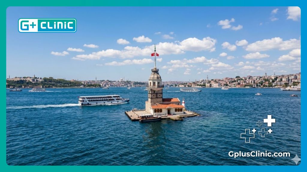 Vue magnifique sur le détroit du Bosphore à Istanbul pour les touristes médicaux.