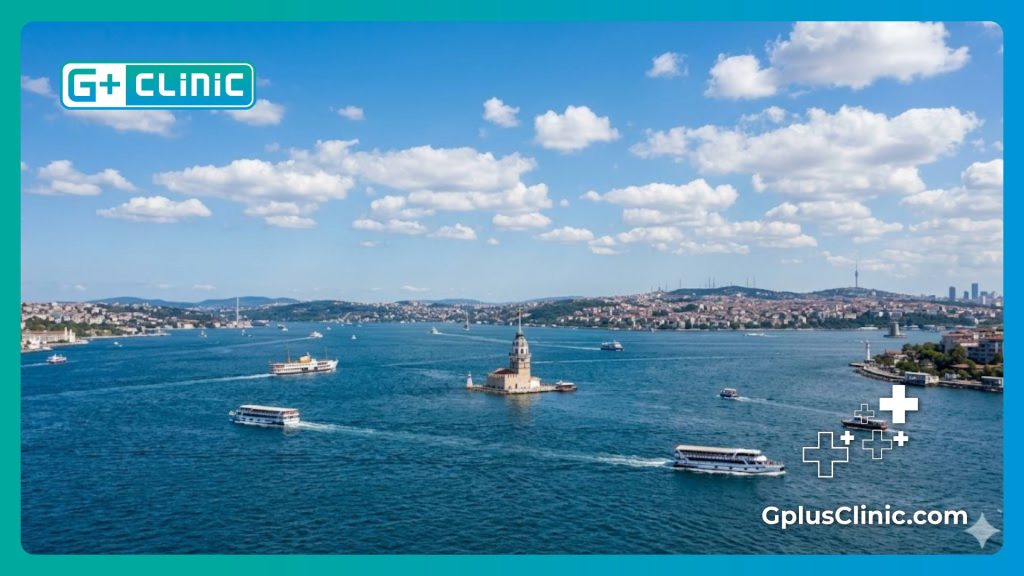 Magnifique paysage d'Istanbul montrant le Bosphore pour les patients internationaux.