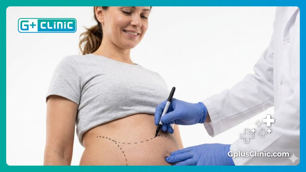Gros plan sur un ventre plat et parfait, résultat réussi de la capsule intelligente.