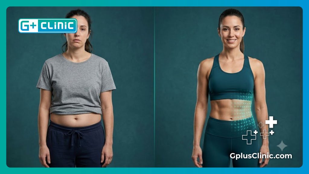 Digital mesh scan showing body contouring and fat reduction technology