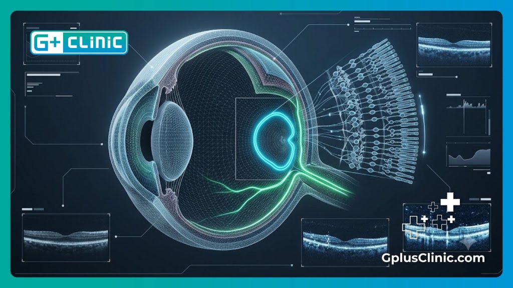مسح رقمي ثلاثي الأبعاد وعالي الدقة يوضح البنية التشريحية الدقيقة لشبكية العين