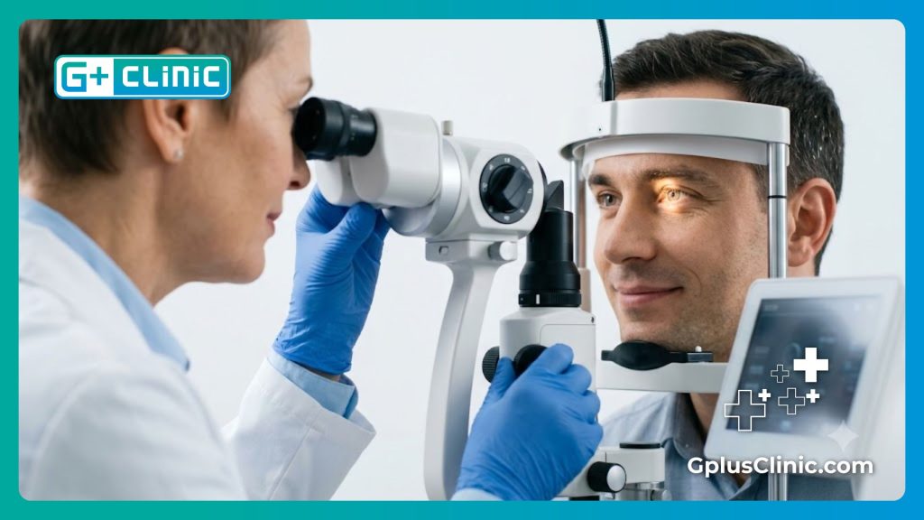 Résultat parfait et clair après une procédure oculaire réussie.